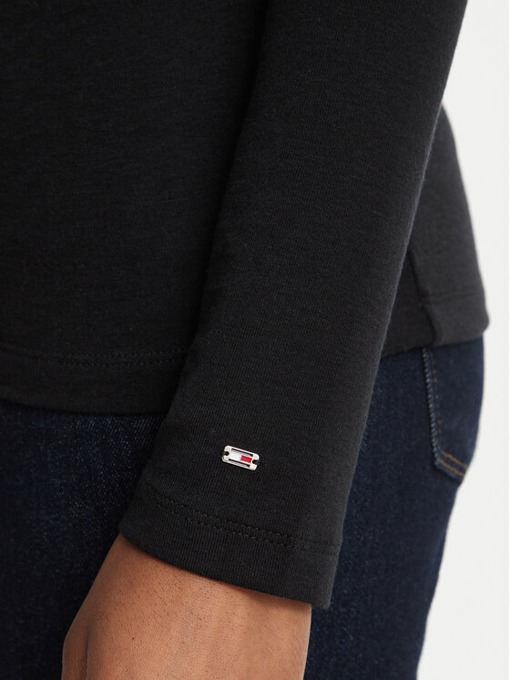 Tommy Hilfiger Tommy Hilfiger Blúzka WW0WW52361 Čierna Slim Fit