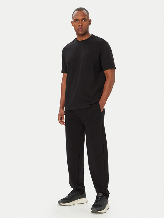 BOSS BOSS T-Shirt Structure 50564097 Czarny Relaxed Fit