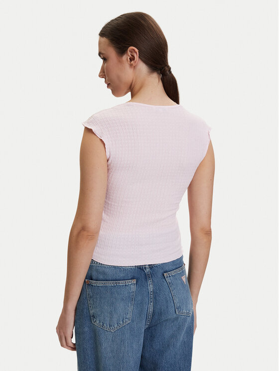 Tommy Jeans Tommy Jeans Top DW0DW22220 Roz deschis Slim Fit