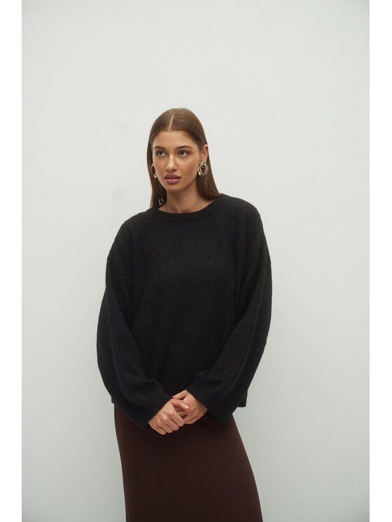 Le Collet Le Collet Sweter DIANA Czarny Oversize