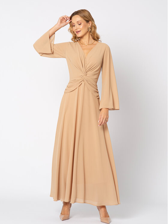 LIDIA KALITA LIDIA KALITA Sukienka koktajlowa Madalena Beżowy Flare Fit