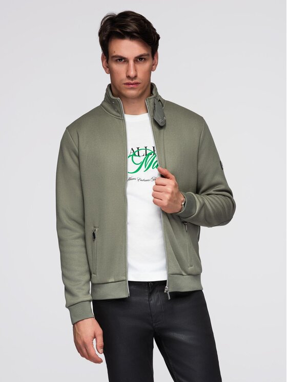 Ombre Ombre Kurtka przejściowa C645 Khaki Regular Fit