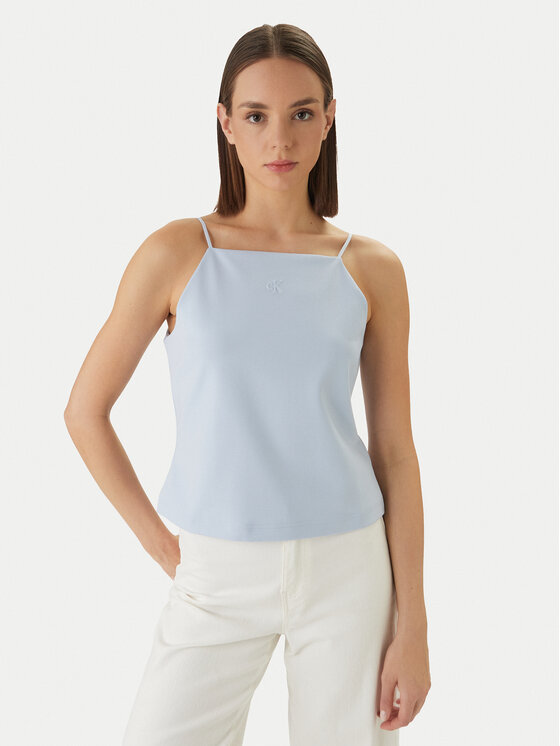 Calvin Klein Jeans Top Ponte LV044F206G Albastru Slim Fit