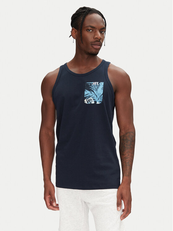 Jack&Jones Tank top Hawaii 12269321 Tmavomodrá Standard Fit