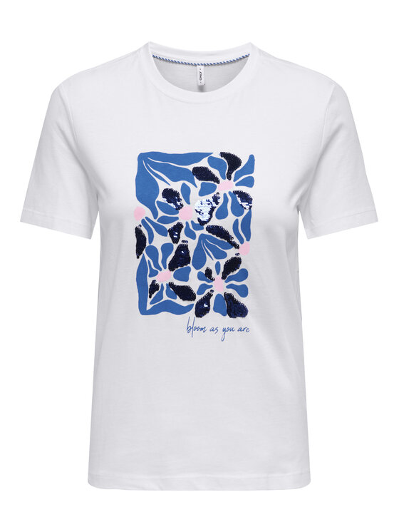 ONLY ONLY T-Shirt Kita 15367568 Λευκό Regular Fit