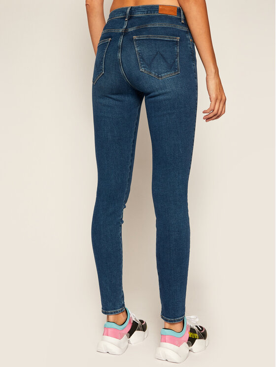 Wrangler Wrangler Jeansy High Rise W27HVQX8E 112128135 Niebieski Skinny Fit