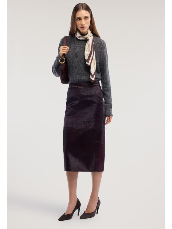 Trussardi Trussardi Spódnica skórzana 1301A000689N0C9 Bordowy Regular Fit