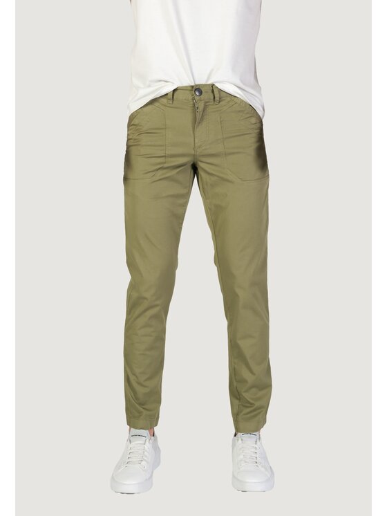RefrigiWear RefrigiWear Pantaloni chino GA9103P25601 Verde Regular Fit