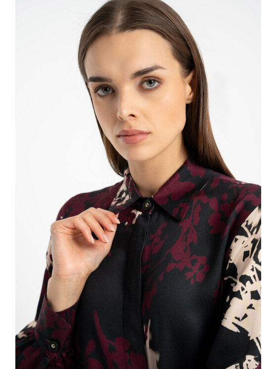 CLICK CLICK Košile 10-6930 Bordó Regular Fit