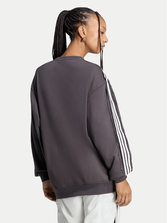 adidas adidas Pluus Lace 3 Stripes Crew LG4253 Pruun Regular Fit