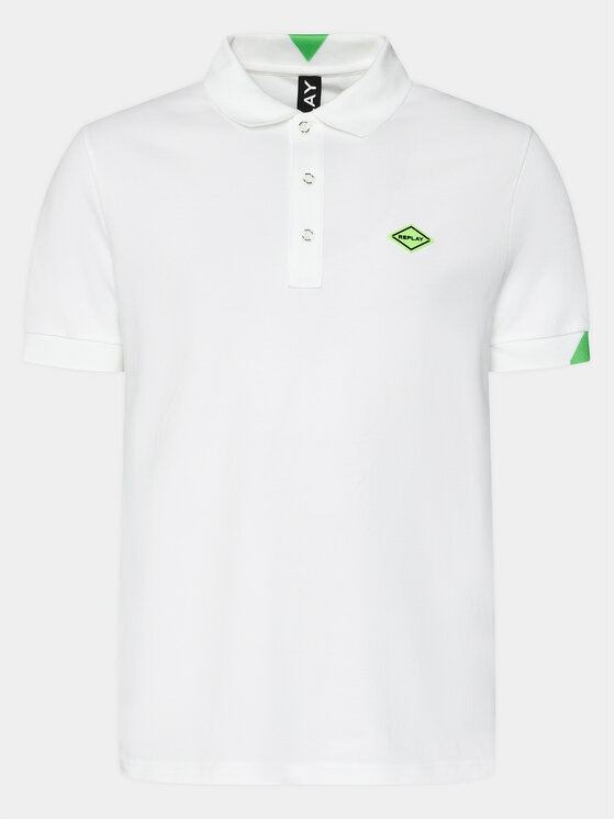 REPLAY Replay Тениска с яка и копчета M3540A.000.20623 Екрю Regular Fit