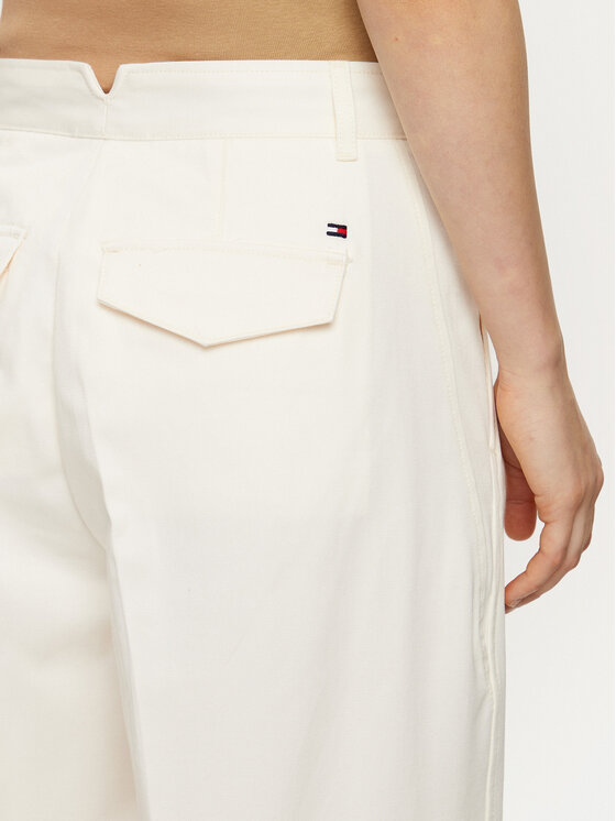 Tommy Hilfiger Tommy Hilfiger Spodnie materiałowe WW0WW43809 Écru Regular Fit