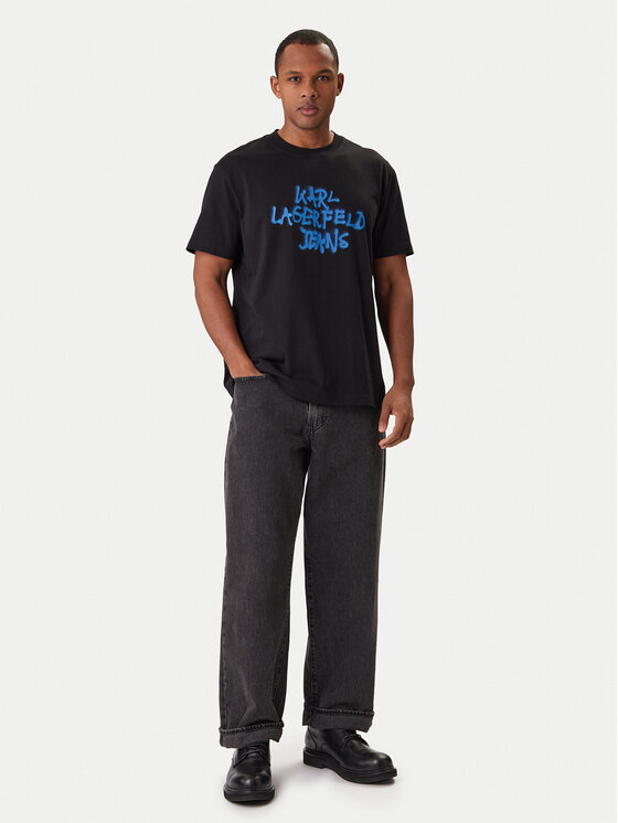 Karl Lagerfeld Jeans Karl Lagerfeld Jeans Tricou B1M17065 Negru Regular Fit