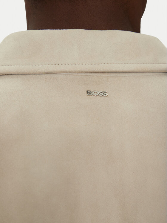 BOSS BOSS Kožená bunda 50538002 Bílá Regular Fit