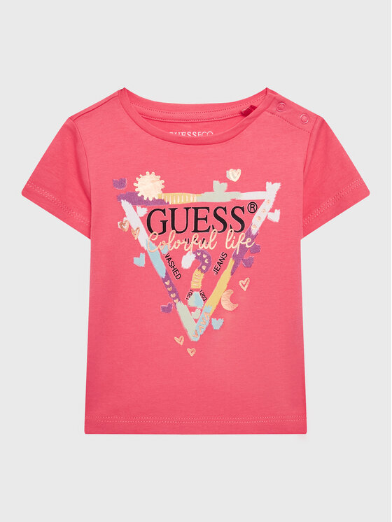 Guess Guess Тишърт A3GI00 K6YW3 Розов Regular Fit