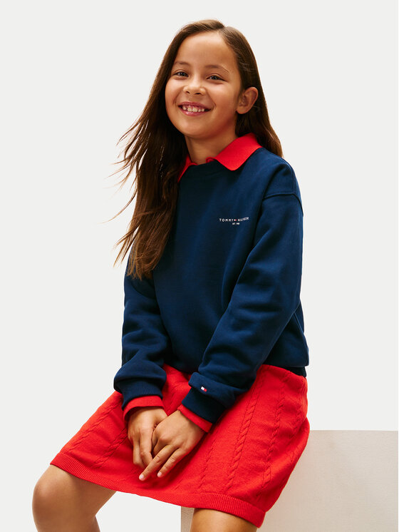Tommy Hilfiger Tommy Hilfiger Pulóver Mini Corp KS0KS00665 D Sötétkék Regular Fit
