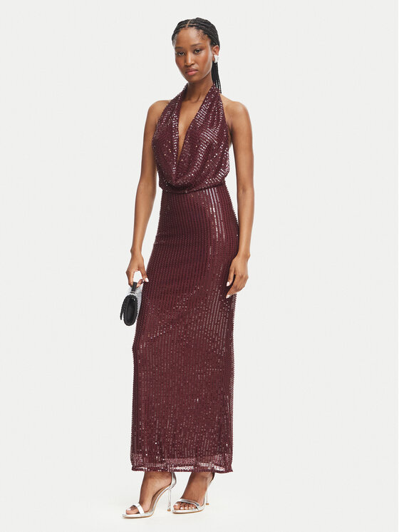 Bardot Bardot Sukienka koktajlowa Nola 59814DB2 Bordowy Slim Fit