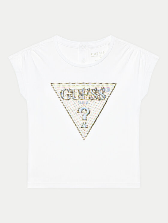 Guess T-Shirt K5GI12 K6YW4 Biały Boxy Fit