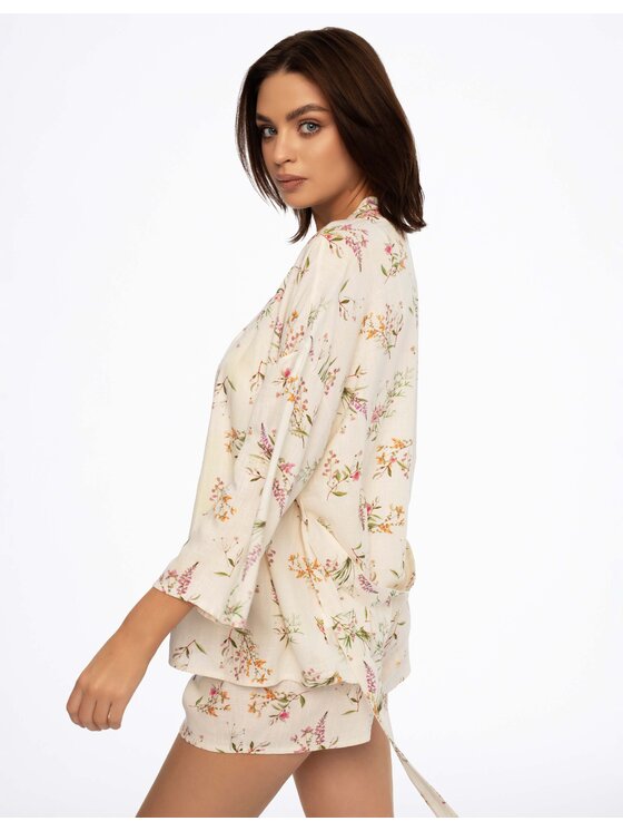 Esotiq Esotiq Szlafrok 41225-01X Beżowy Relaxed Fit