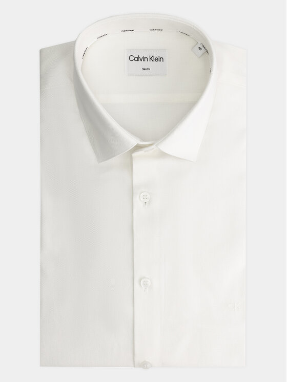 Calvin Klein Calvin Klein Koszula Structure K10K112106 Biały Slim Fit