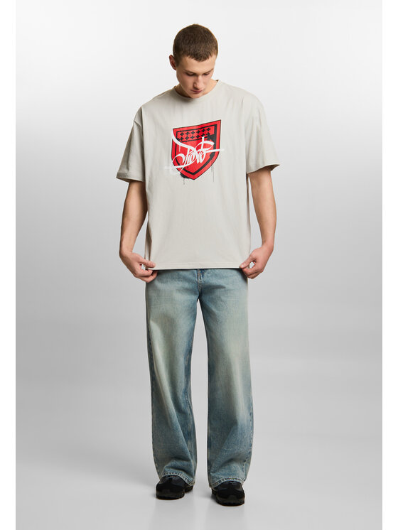 PROSTO. PROSTO. T-Shirt Damage Target Szary Oversize