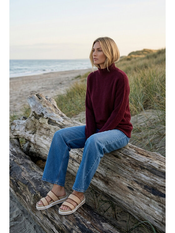 FIGL FIGL Sweter M1290 Bordowy Regular Fit