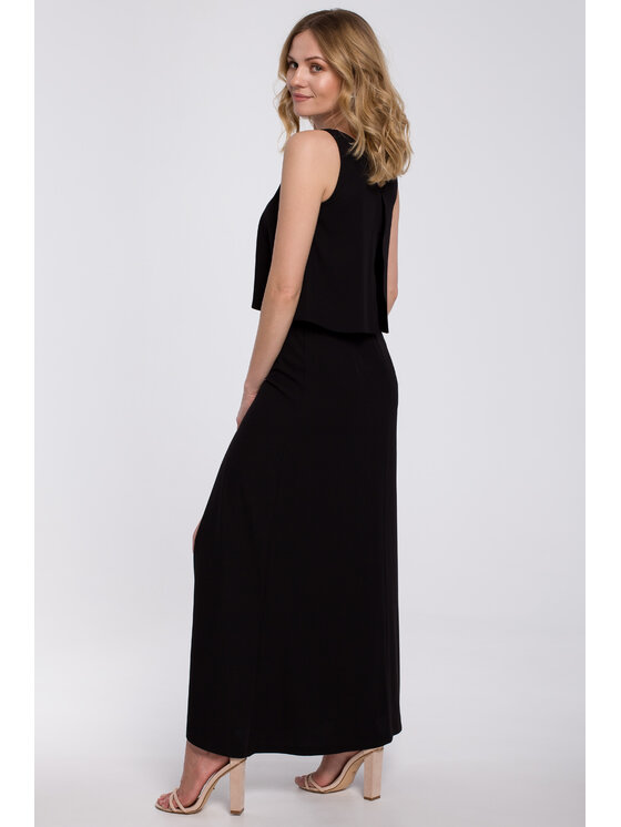 Makover Makover Večerní šaty K048 Černá Regular Fit