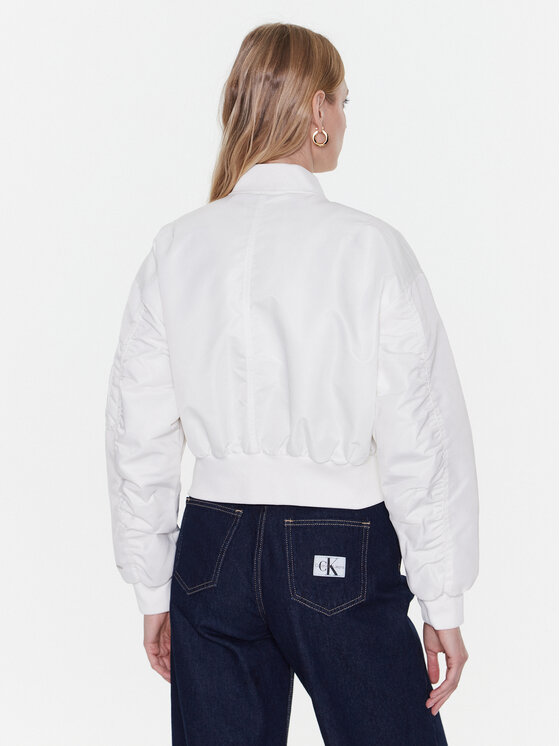 Calvin Klein Jeans Calvin Klein Jeans Μπόμπερ μπουφάν J20J220343 Λευκό Relaxed Fit