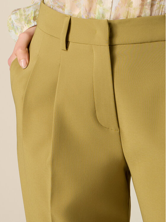 Oltre Oltre Spodnie materiałowe P04YR009466N025 Zielony Cropp Fit