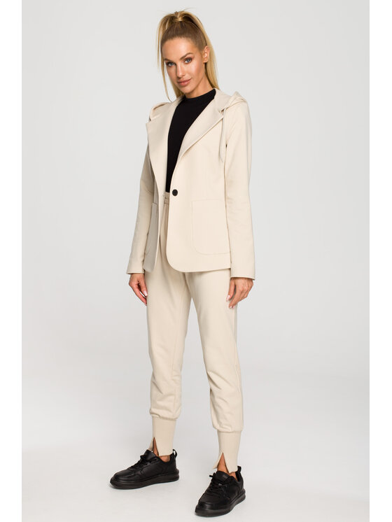 Made of Emotion Made of Emotion Marynarka M691 Beżowy Casual Fit