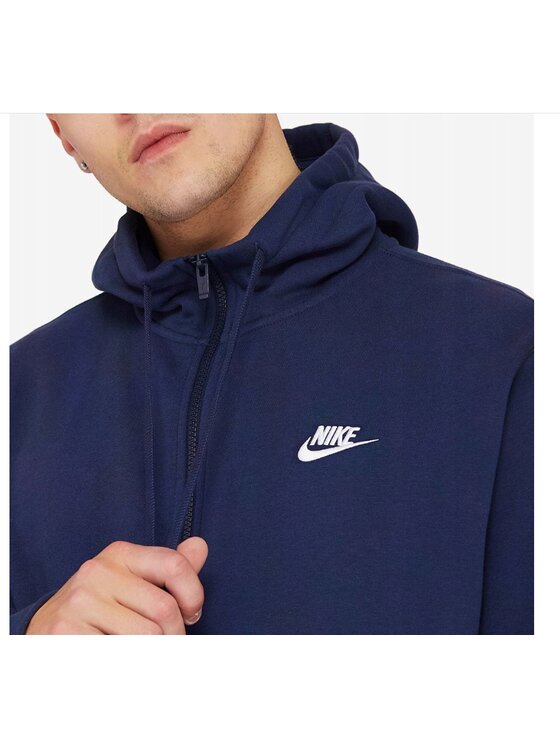 Nike Nike Bluza Sportwear Club Hoodie FZ Granatowy Regular Fit