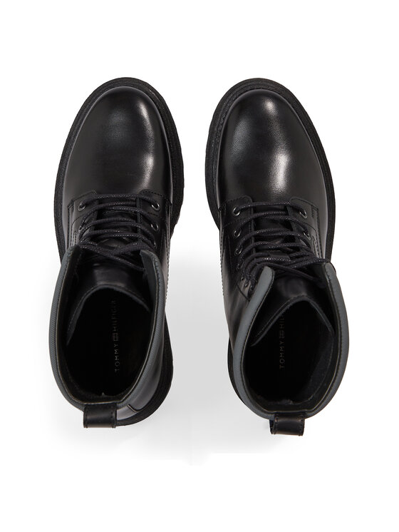 Tommy Hilfiger Tommy Hilfiger Trapery Premium Casual Chunky Lth Boot FM0FM04756 Czarny