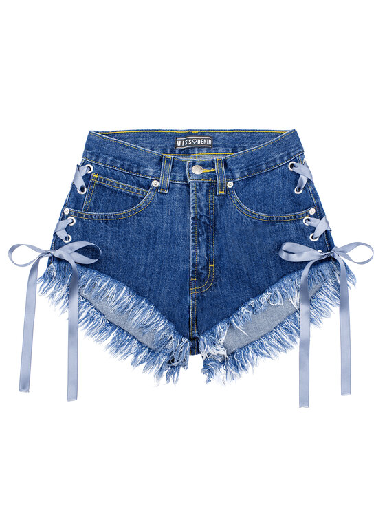 MissDenim MissDenim Szorty jeansowe High Waist Granatowy Regular Fit