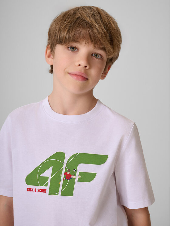 4F 4F T-Shirt WAVE RIDERS CLUB Biały Regular Fit