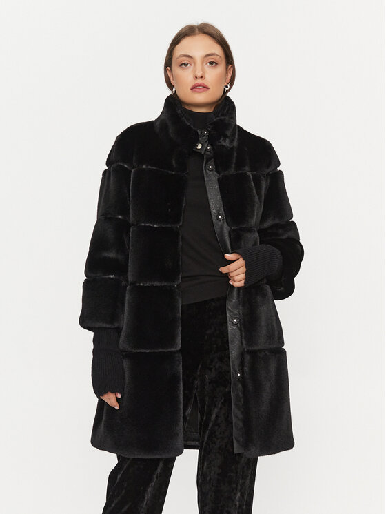 Patrizia Pepe Patrizia Pepe Шуба 2O0108/E5T7-K103 Чорний Regular Fit