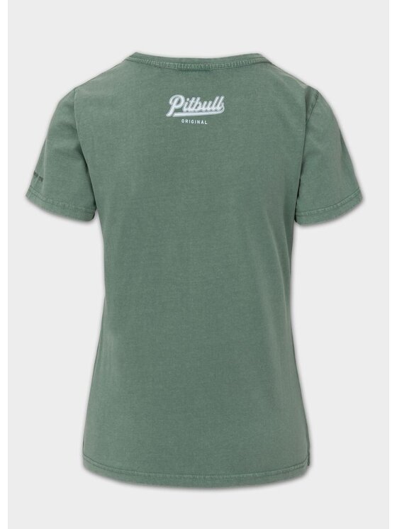 PITBULL PITBULL T-Shirt Koszulka damska ANGEL LOGO XS Zielony Regular Fit