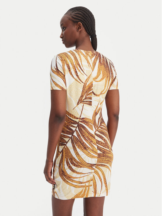 Just Cavalli Just Cavalli Kleid für den Alltag 80PAOE02 CJ112 Beige Slim Fit