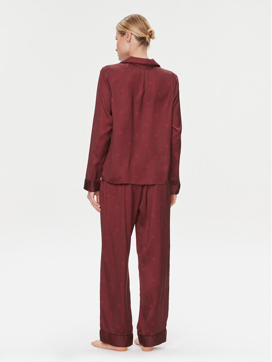 Tommy Hilfiger Tommy Hilfiger Pidžama UW0UW04830 Tamnocrvena Relaxed Fit