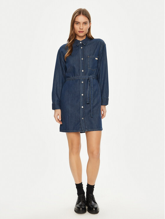 Calvin Klein Jeans Calvin Klein Jeans Košeľové šaty J20J225008 Tmavomodrá Regular Fit