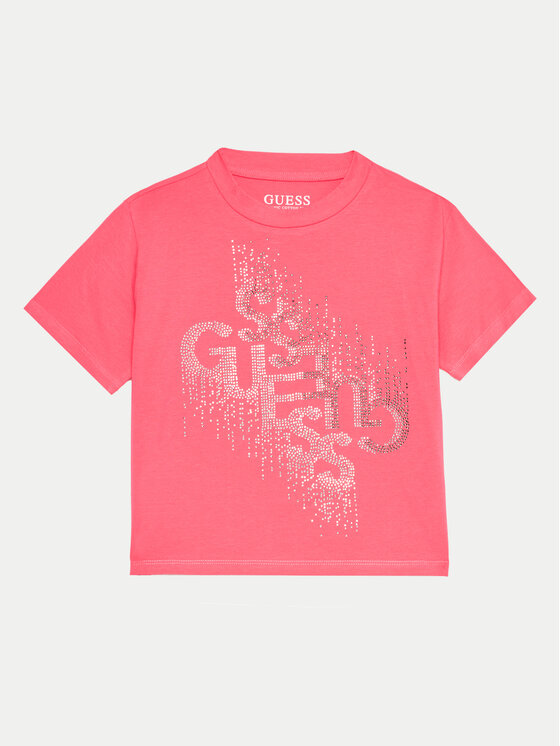 Guess T-krekls J4BI05 J1314 Rozā Boxy Fit