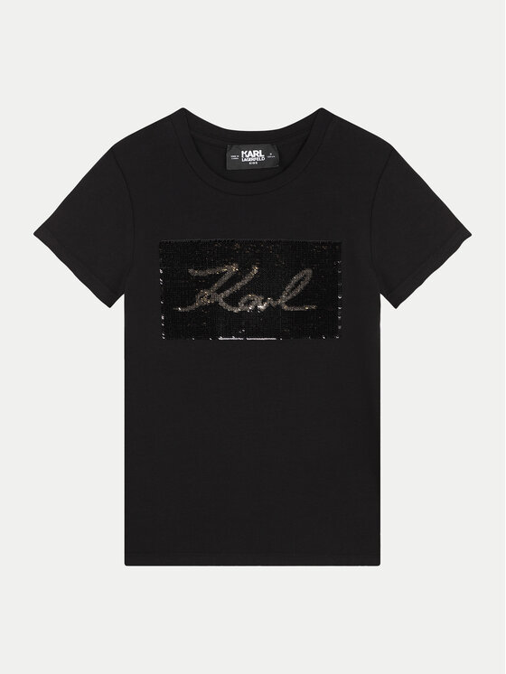 Karl Lagerfeld Kids T-krekls Z30210 M Melns Regular Fit