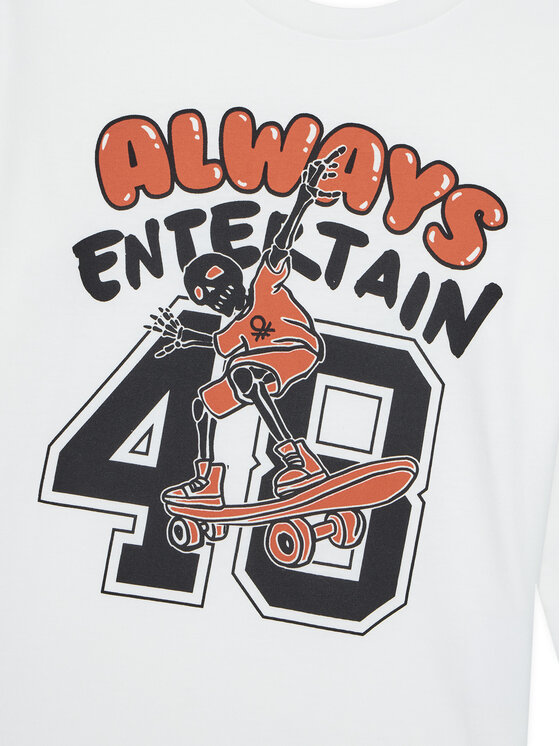 United Colors Of Benetton United Colors Of Benetton Bluza 3JERC10QO Bela Regular Fit