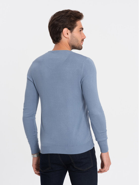 Ombre Ombre Svetr OM-SWBS-0106 Modrá Regular Fit