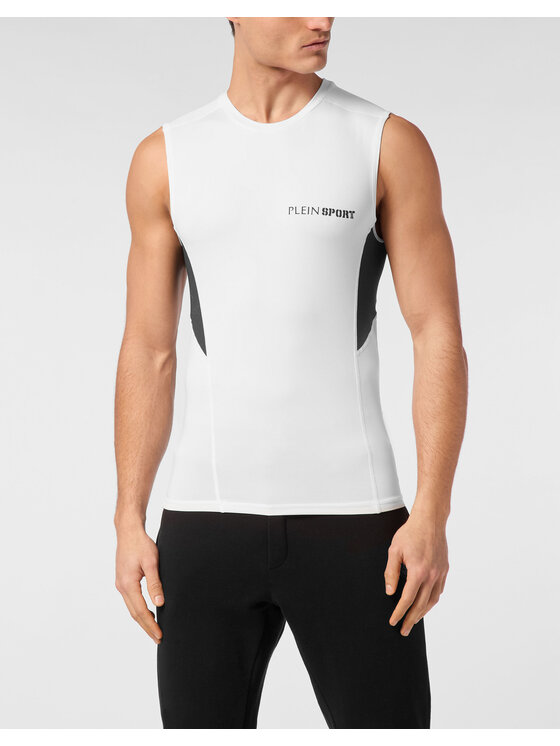 Plein Sport Plein Sport Tank top 23349 Biały Regular Fit