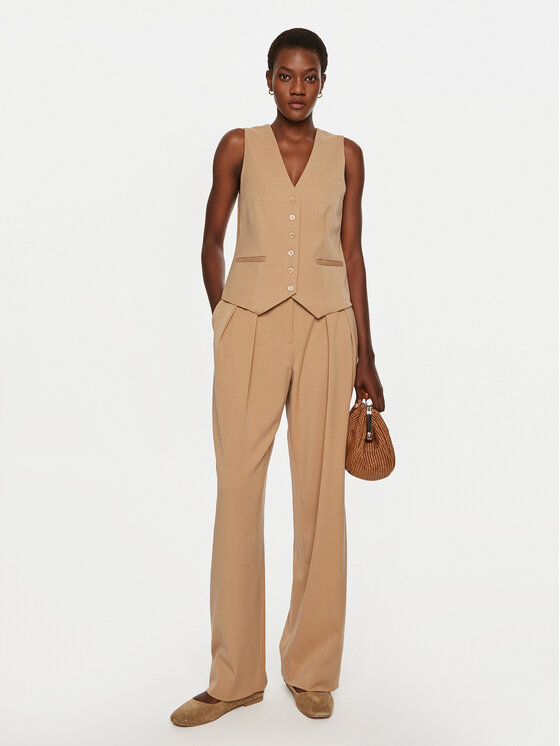 STAUD STAUD Palazzo hlače Luisa 561-6278 Bež Wide Leg