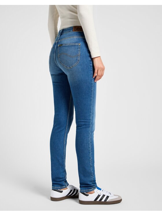 Lee Lee Jeansy Scarlett High Mid Destiny Niebieski Skinny Fit