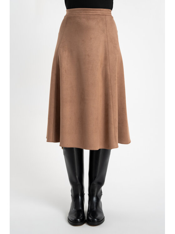 CLICK CLICK Φούστα midi 70-755 Σκούρο μπεζ Classic Fit