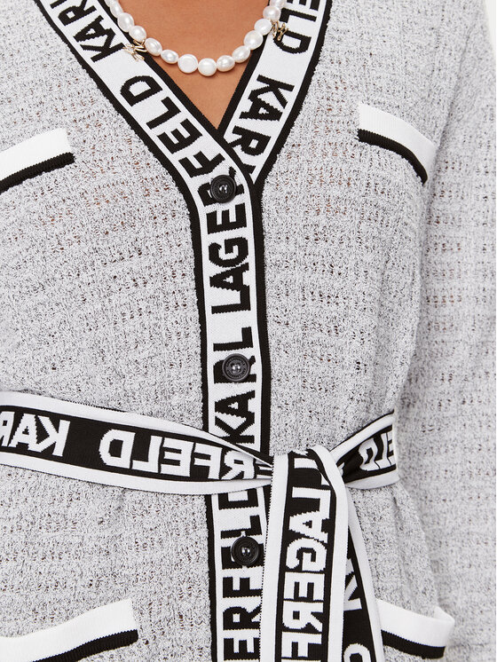 KARL LAGERFELD KARL LAGERFELD Strickjacke 235W2006 Grau Regular Fit