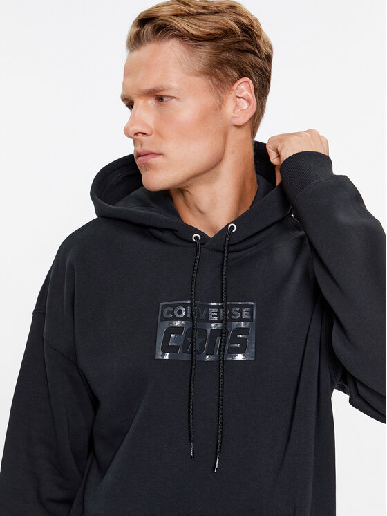 Converse Converse Džemperis Cons Hoodie Bb 10024013-A02 Juoda Regular Fit