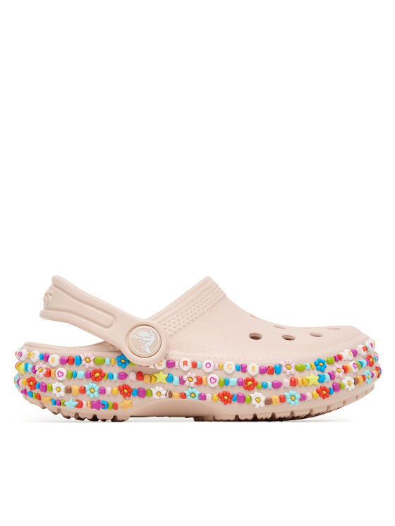 Crocs Crocs Παντόφλες Classic Beaded Band Clog 211627 Μπεζ